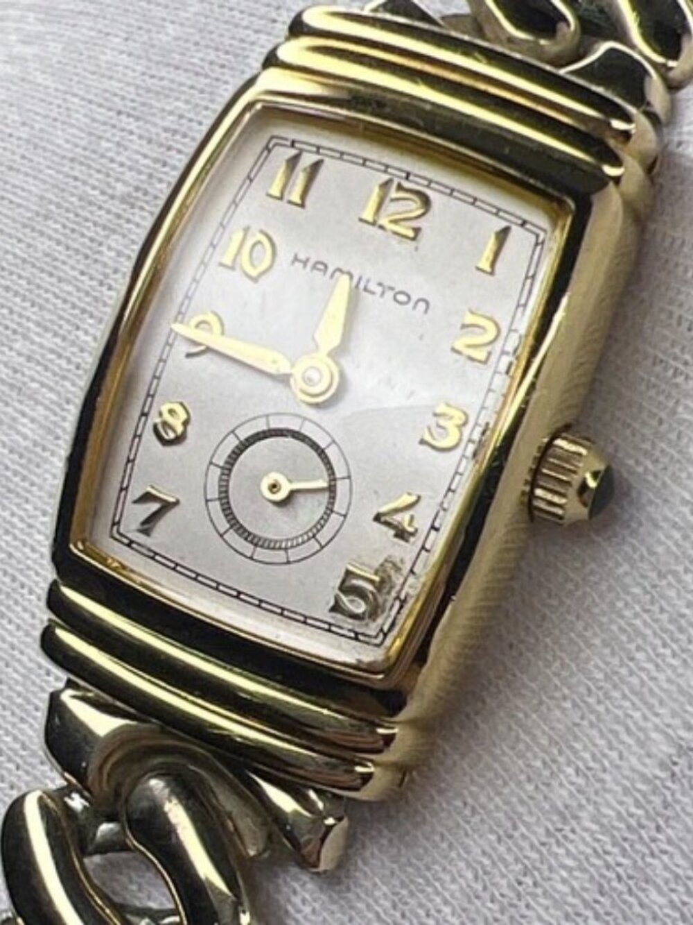 Vintage HAMILTON Benton 6246 Women's Gold Tone Quartz Watch w/ Box & Papers